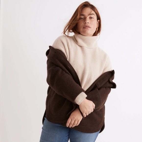 Madewell cashmere sweater  L $200 boho casual knit fall  classic turtleneck - Picture 1 of 7